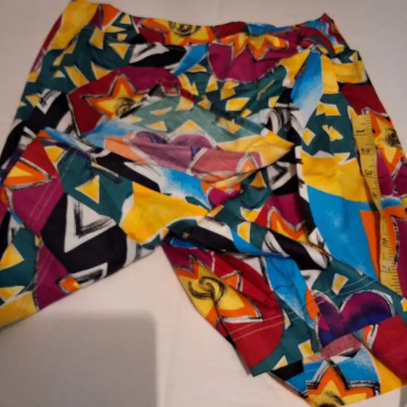 Brett Harrison Colorful Abstract 80s Vibe Wrap Skort 8