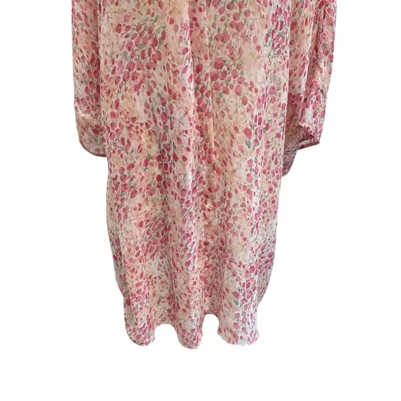Flora Nikrooz Floral Printed Chiffon Wrap Robe &amp; Shorts Intimates Set
