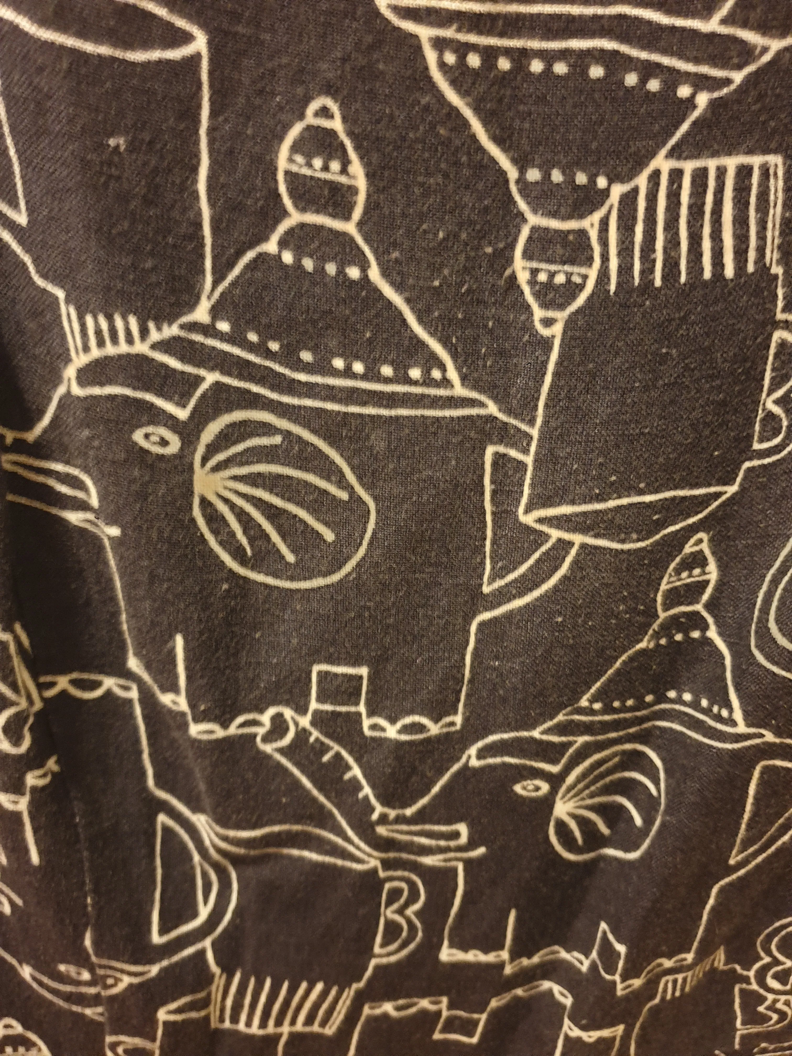 Gorman x Monika Forsberg black dress with elephants and tea print size 12